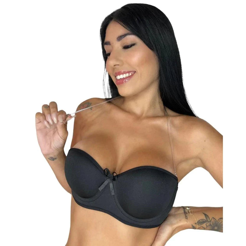 Sutiã Com Bojo Microfibra Conforto Tomara que Caia Alça de Silicone Feminino Promoção Soutien Pala Tomara que caia.