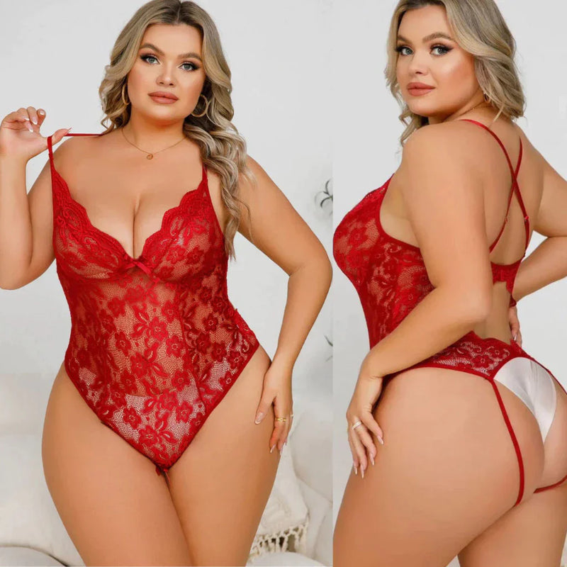 Lingerie Plus Size Rendada Body Sedução Luxo