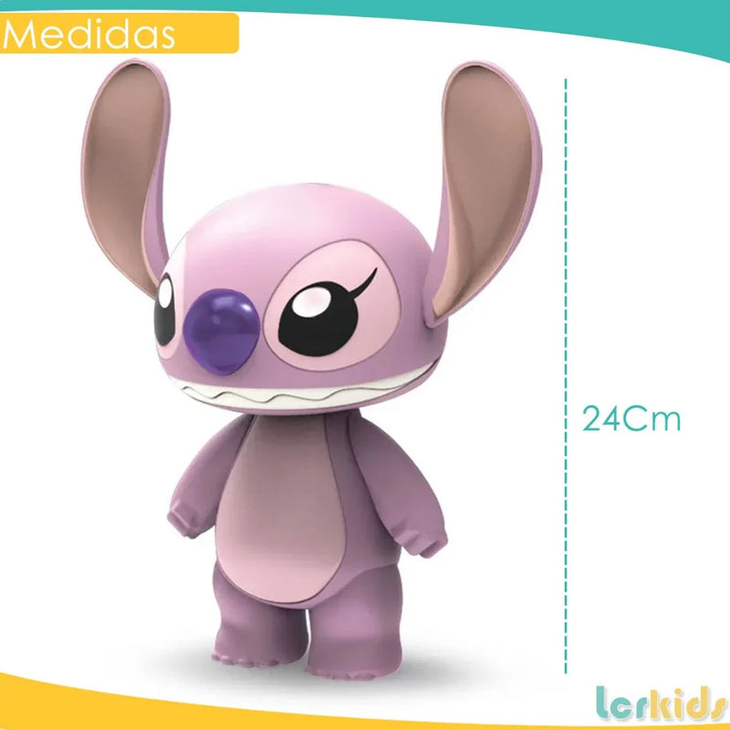 Boneco Articulada Angel Stitch 24cm Brinquedo Original Disney