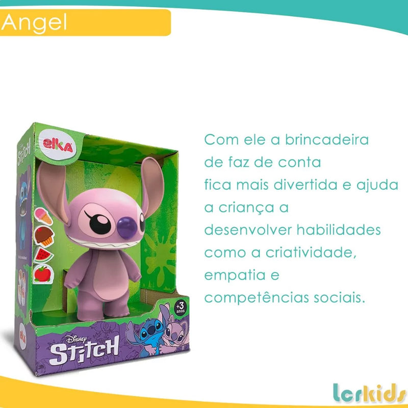 Boneco Articulada Angel Stitch 24cm Brinquedo Original Disney