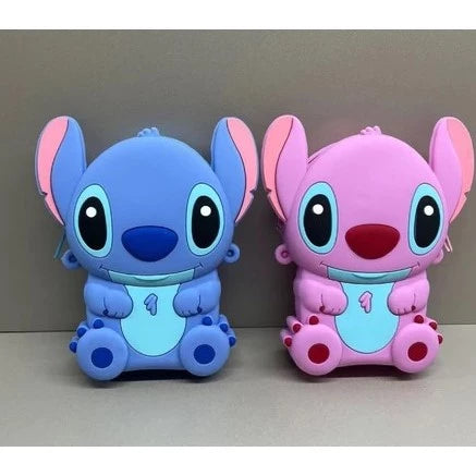 Bolsinha stitch e angel infantil de silicone alça regulável Fofo/ Stitch alça Regulavel