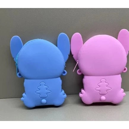 Bolsinha stitch e angel infantil de silicone alça regulável Fofo/ Stitch alça Regulavel