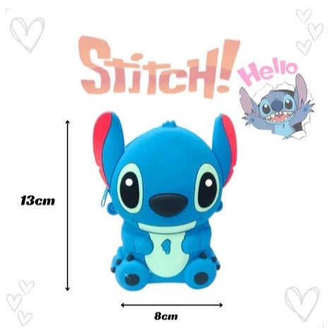 Bolsinha stitch e angel infantil de silicone alça regulável Fofo/ Stitch alça Regulavel