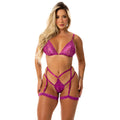 Conjunto Lingerie Renda Gladiadora Completo Sexy Luxo Gringa